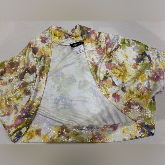 fireworks pattern vintage Artex made in Canada bolero shrug and dress set - Picture 11 of 16